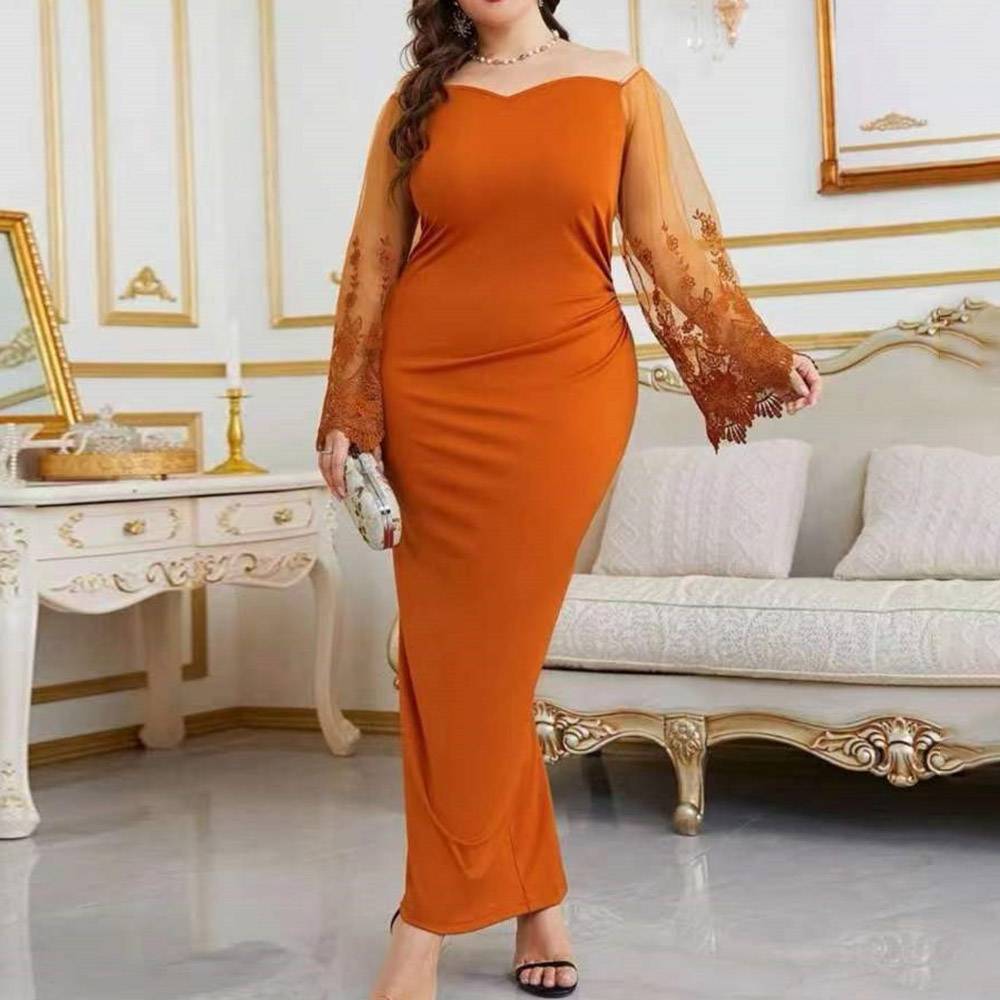 Long Sleeves Ankle-Length Split-Front Sheath/Column Celebrity Dress 2022