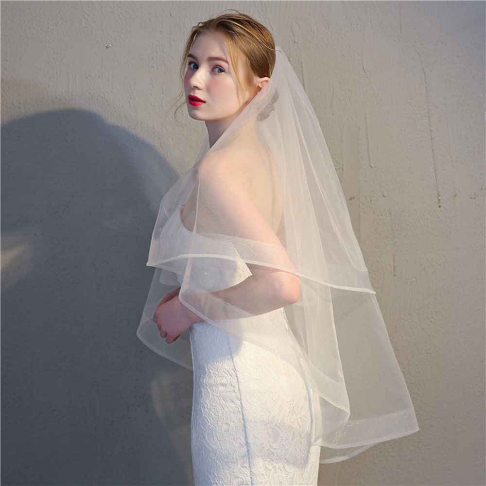 White Tulle Wedding Bride Veil