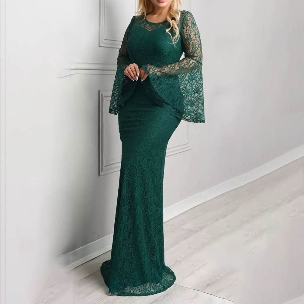 Ruffles Scoop Trumpet/Mermaid Long Sleeves Formal Dress 2022