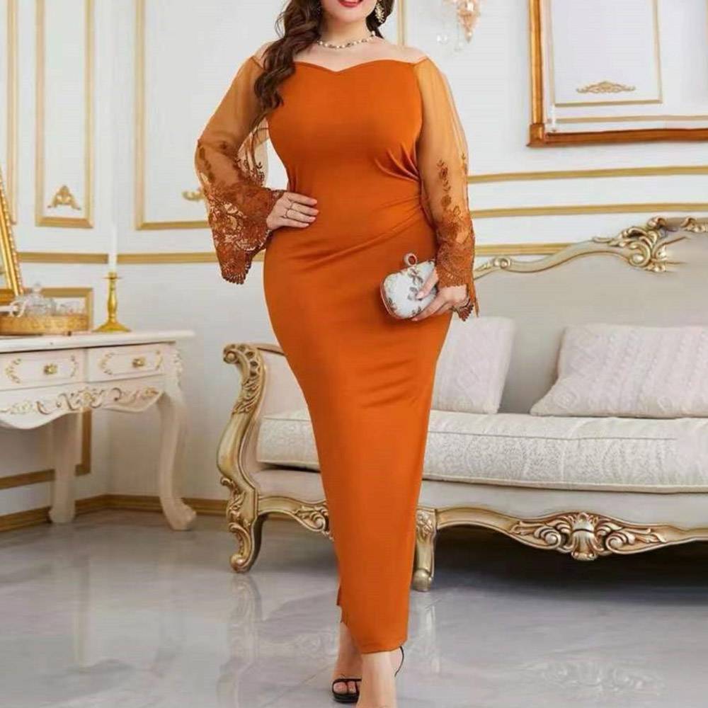 Long Sleeves Ankle-Length Split-Front Sheath/Column Celebrity Dress 2022