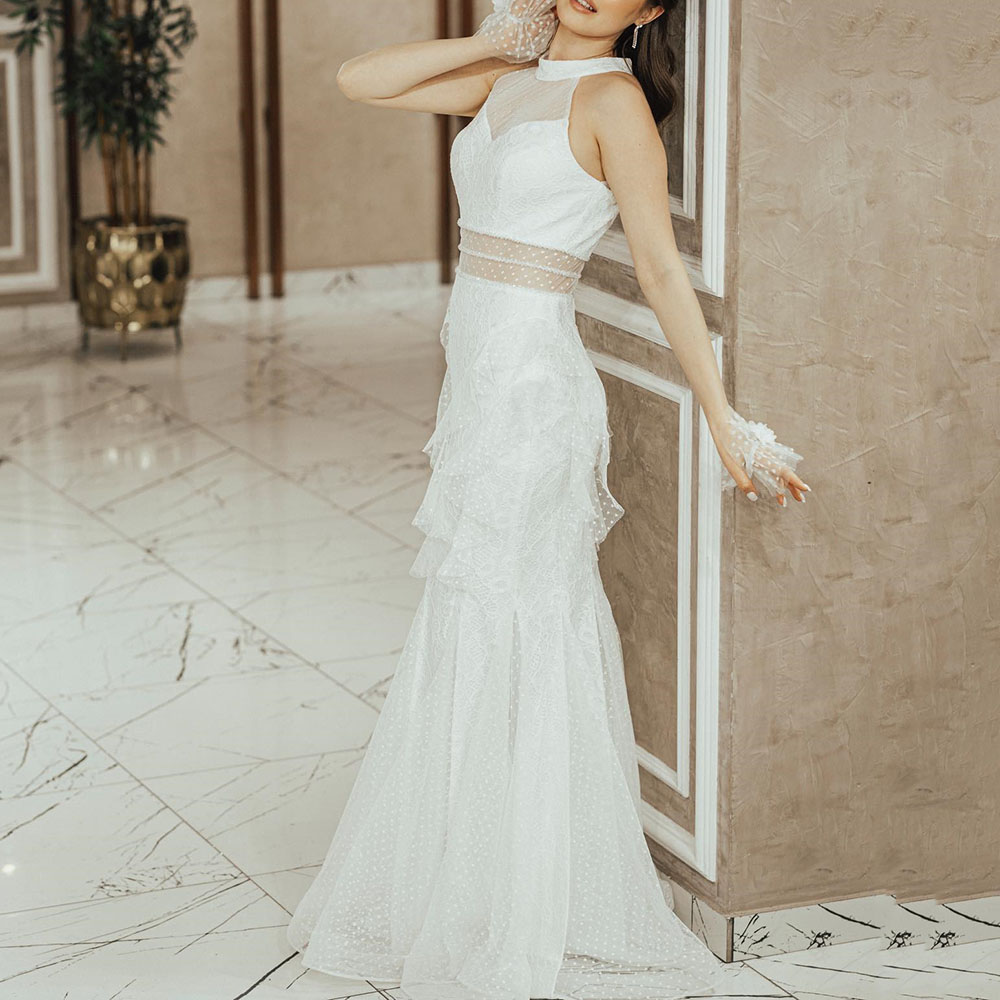 Floor-Length Trumpet Sleeveless Ruffles Celebrity Evening Dress 2022