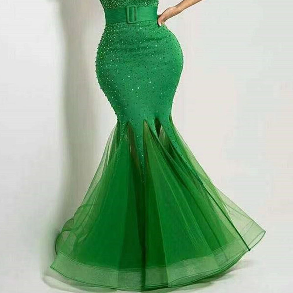 Floor-Length Mermaid Square Empire Evening Dress 2022