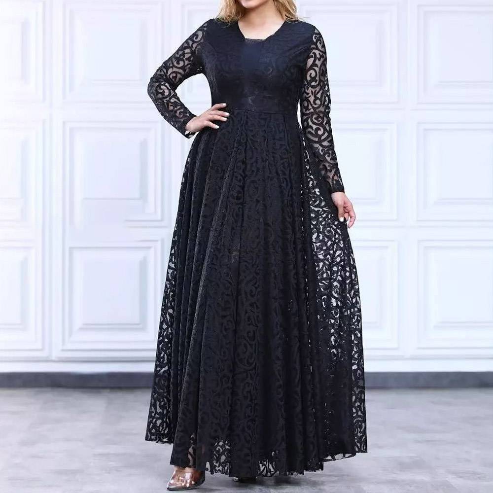 Scoop Long Sleeves A-Line Floor-Length Celebrity Dress 2022