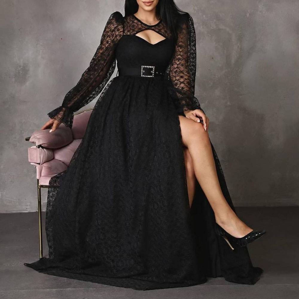 Long Sleeves A-Line Floor-Length Scoop Evening Dress 2022