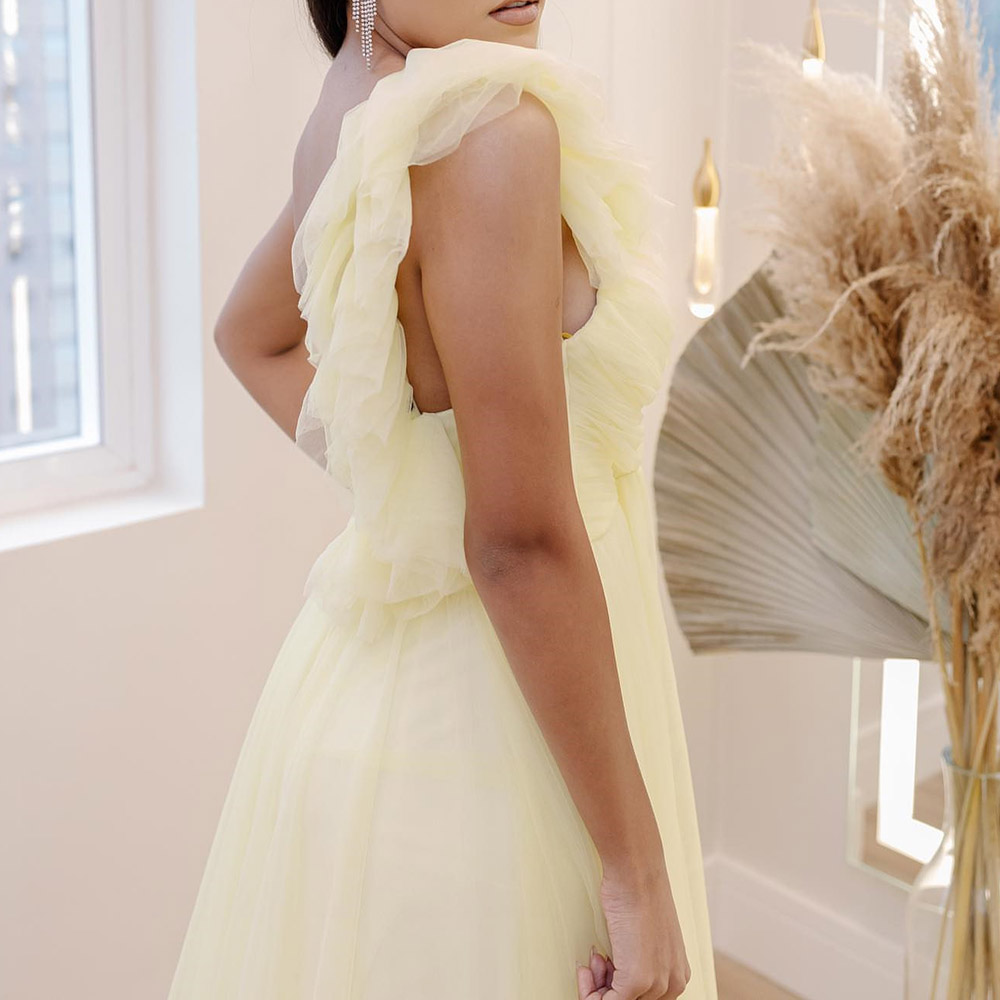 A-Line Sleeveless Floor-Length One Shoulder Prom Dress 2022