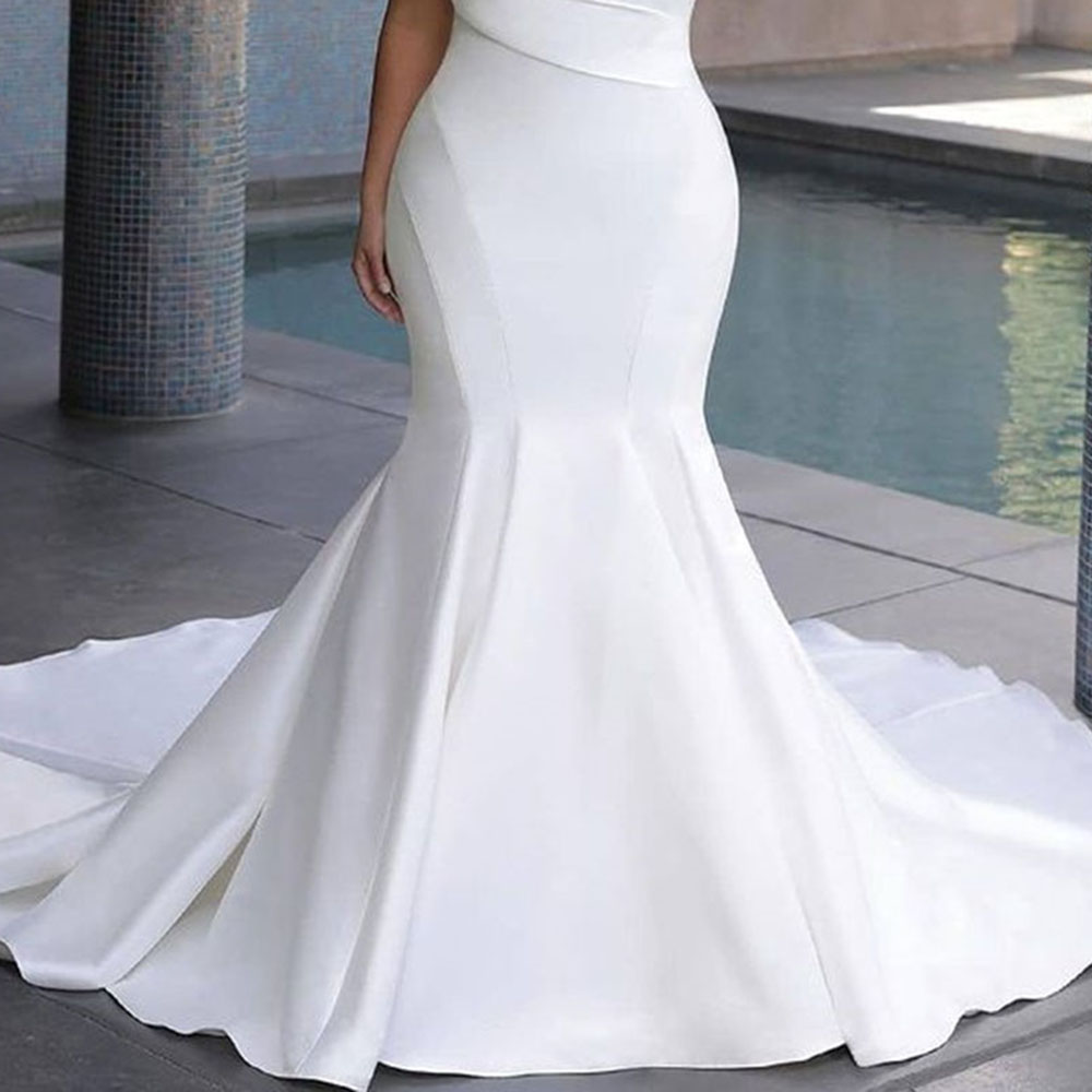 Trumpet Sleeveless Strapless Floor-Length Hall Wedding Dress 2021