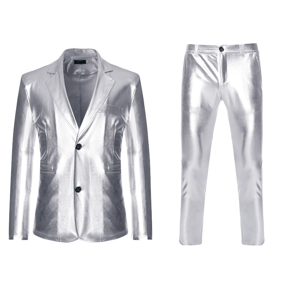 Blazer Single-Breasted Fashion Plain Men's Dress Suit