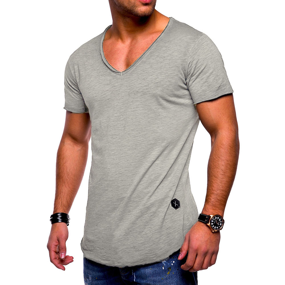 V-Neck Casual Pullover Men's T-shirt