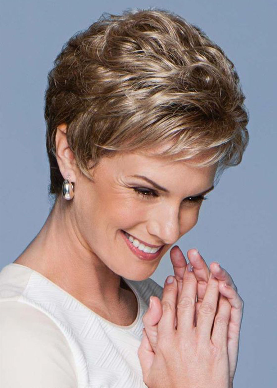 Women's Short Pixie Boy Cut Hairstyle Natural Straight Human Hair Lace Front Wigs 6Inches