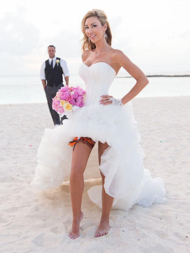 Sweetheart Pick-ups High Low Beach Wedding Dress