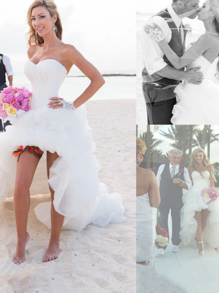 Sweetheart Pick-ups High Low Beach Wedding Dress