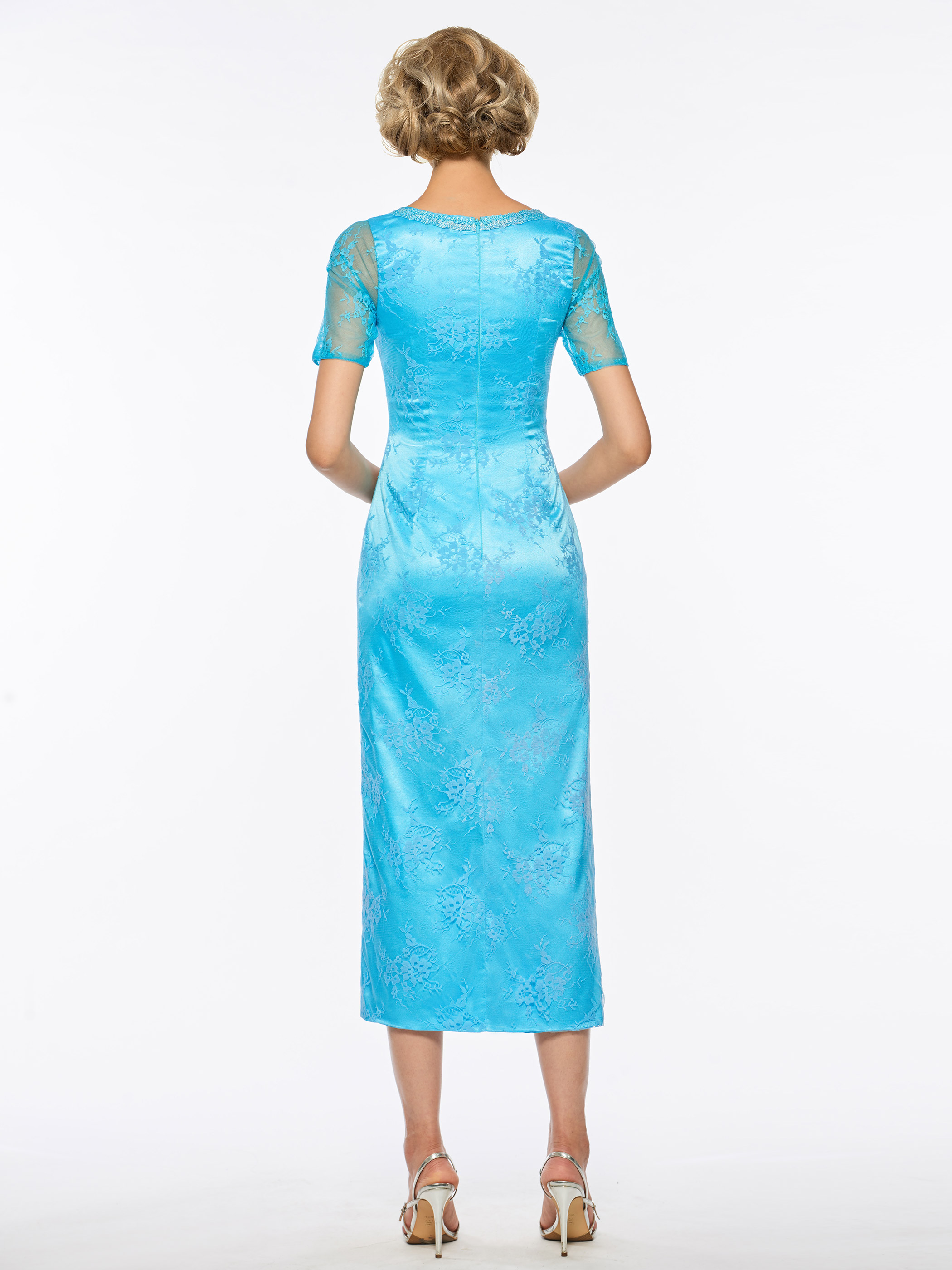 Lace Tea Length Mother of the Bride Dress with Jacket
