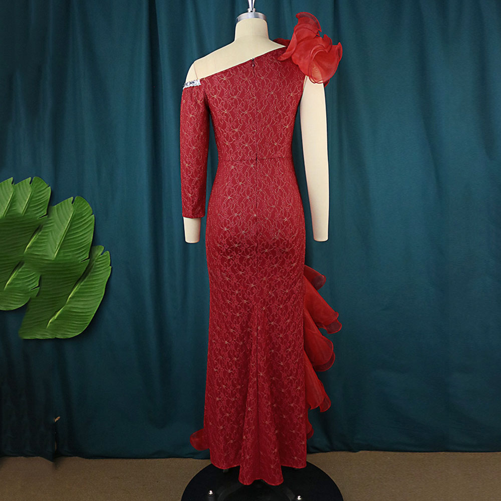 Floor-Length Long Sleeve Patchwork Western Women's Dress