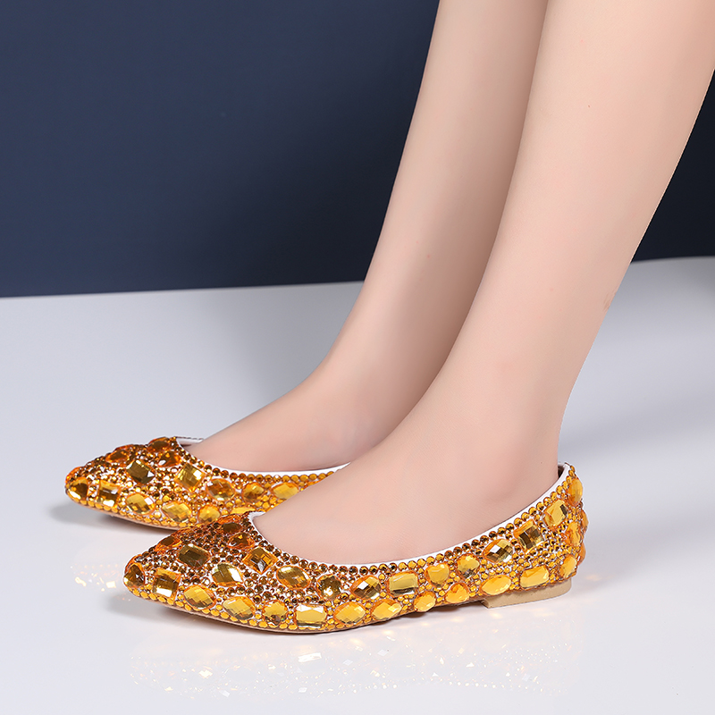 Slip-On Pointed Toe Block Rhinestone Flat Heel(≤1cm) Thin Shoes