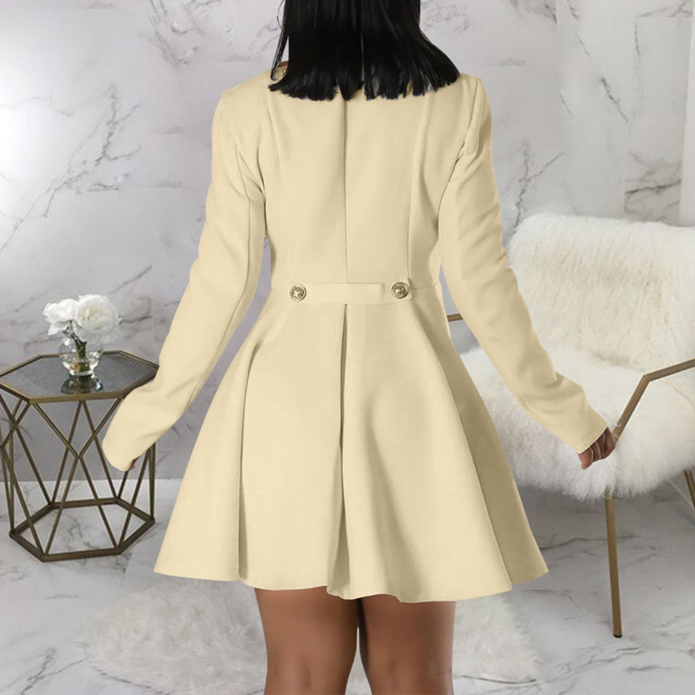 Long Sleeve Lapel Above Knee Fashion Women's Dress