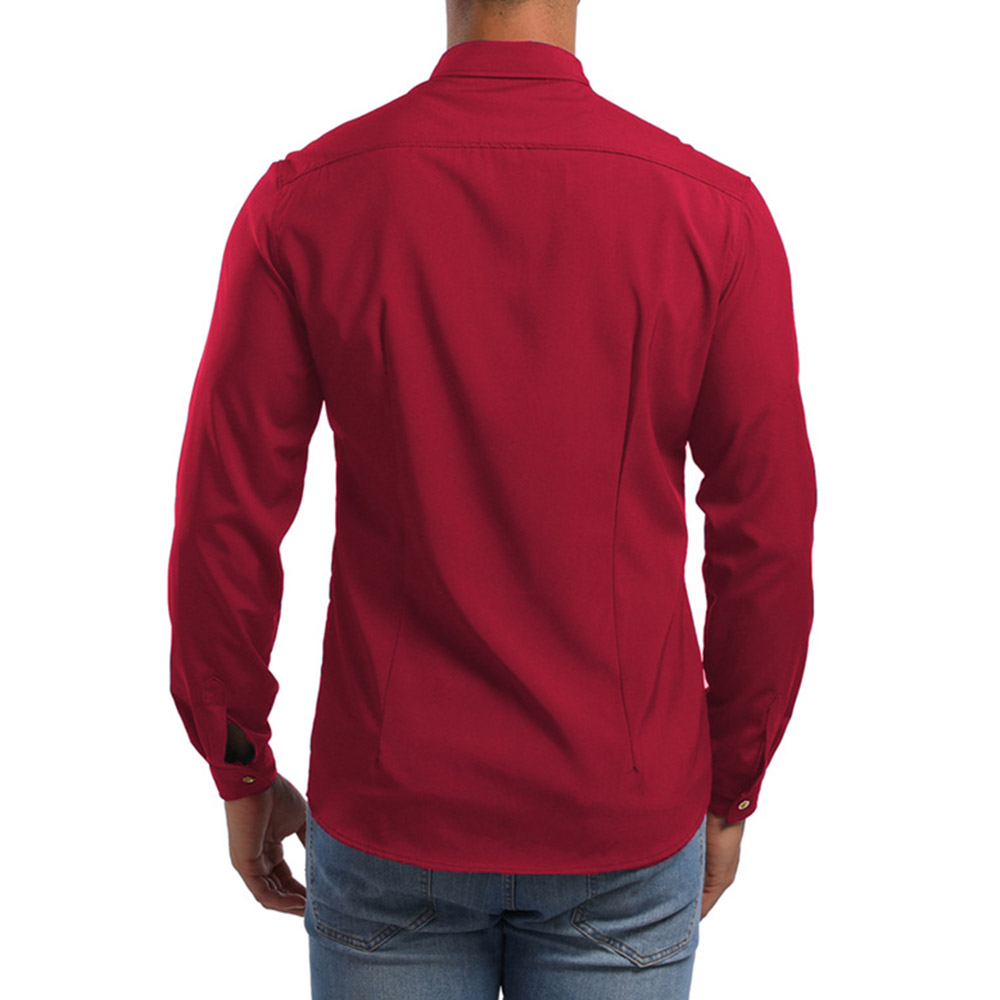 Plain Fashion Button Lapel Fall Men's Shirt