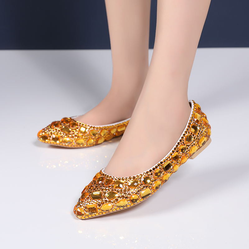 Slip-On Pointed Toe Block Rhinestone Flat Heel(≤1cm) Thin Shoes