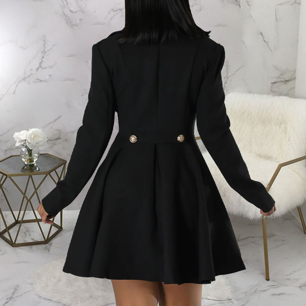 Long Sleeve Lapel Above Knee Fashion Women's Dress