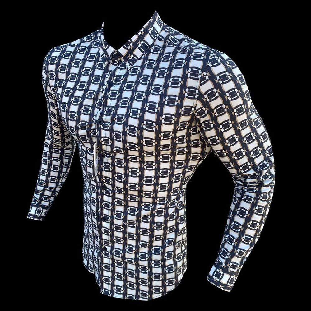 Plaid Lapel Print Casual Single-Breasted Men's Shirt