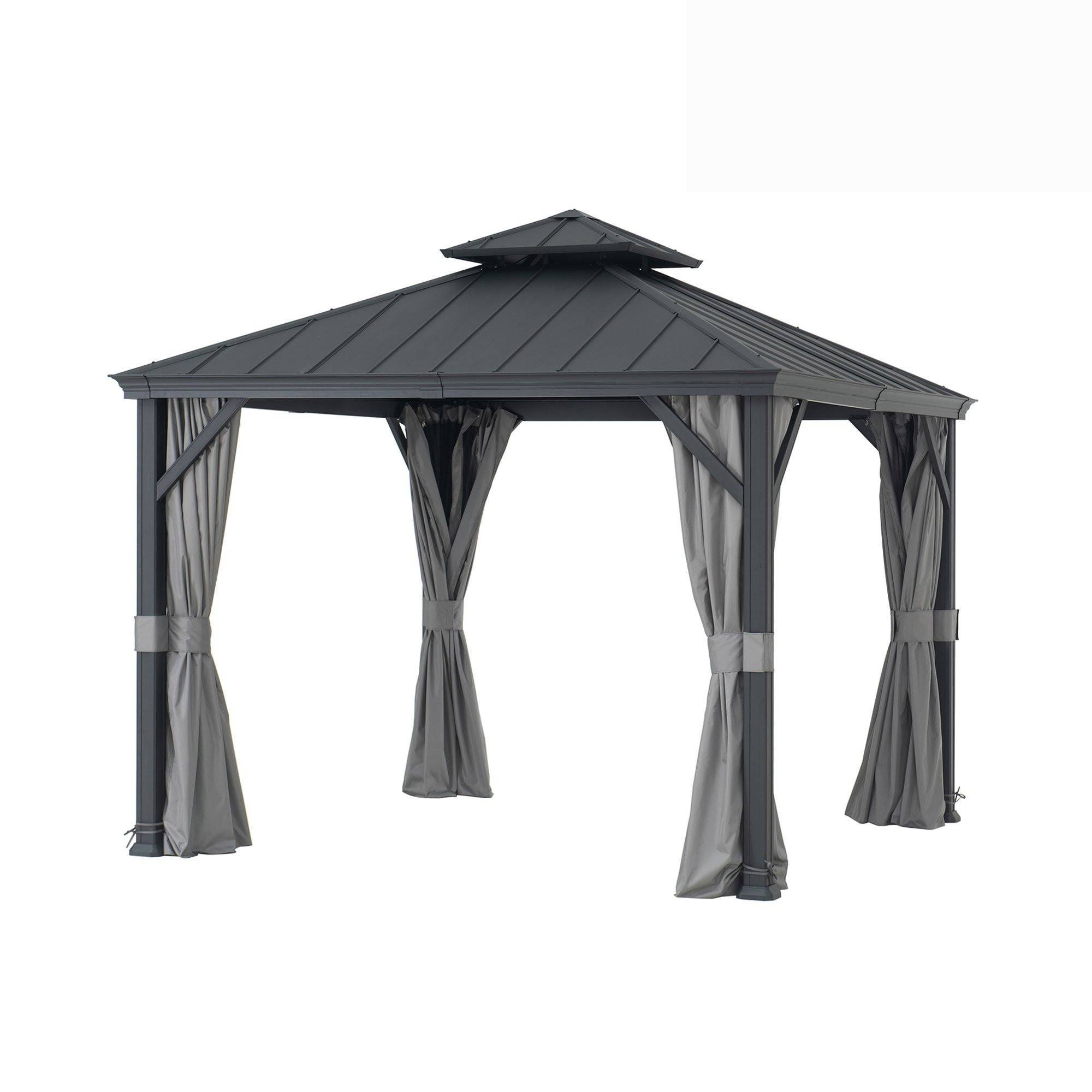 🔥SummerCove 10 ft. x 10 ft. Gazebo with 2-tier Hardtop Roof