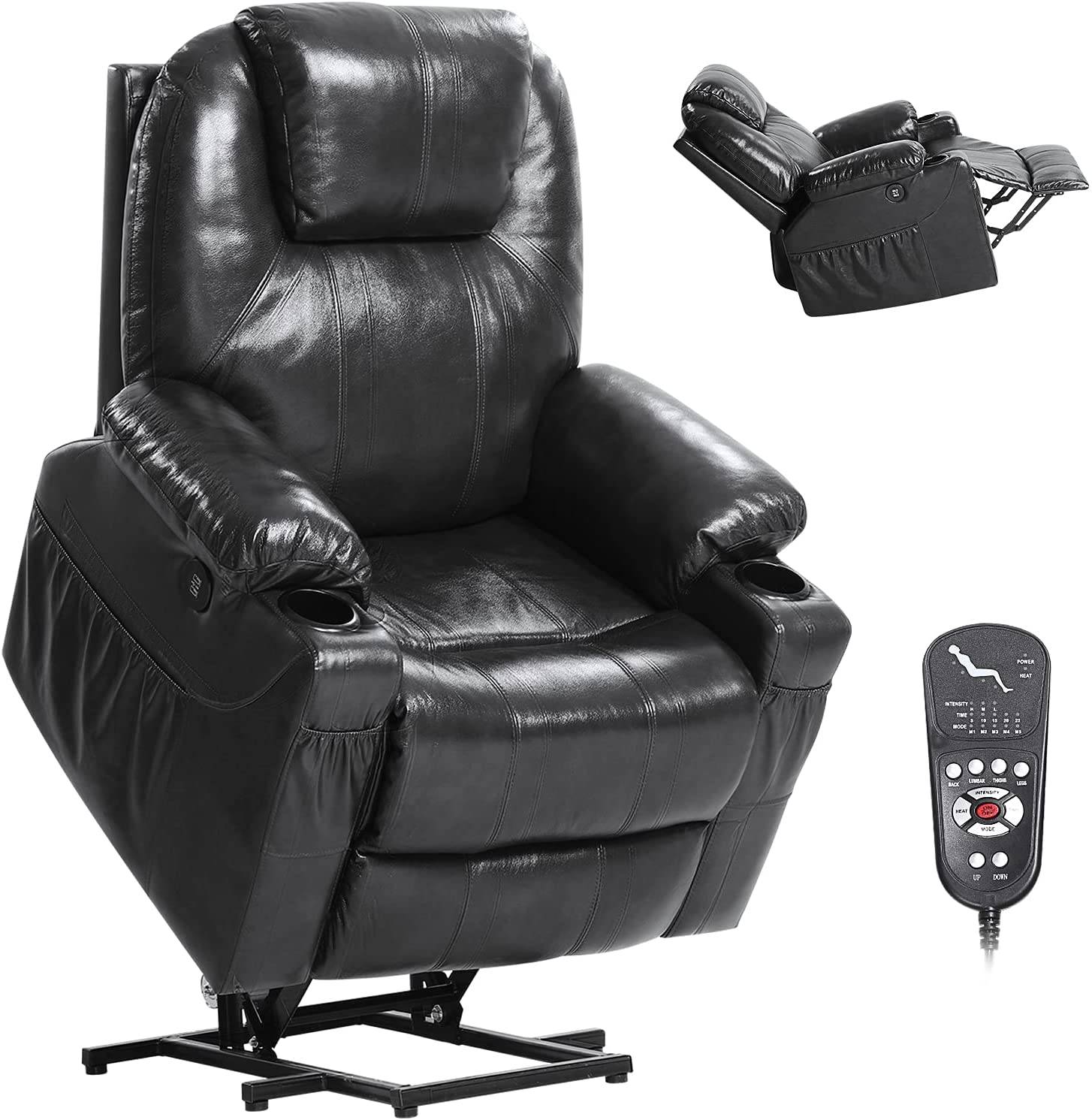 Tekamon Large Power Lift Recliner Chair With Massage And Heat Ergonomi 0040