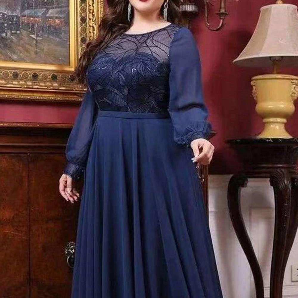 Floor-Length Lace A-Line Scoop Formal Dress