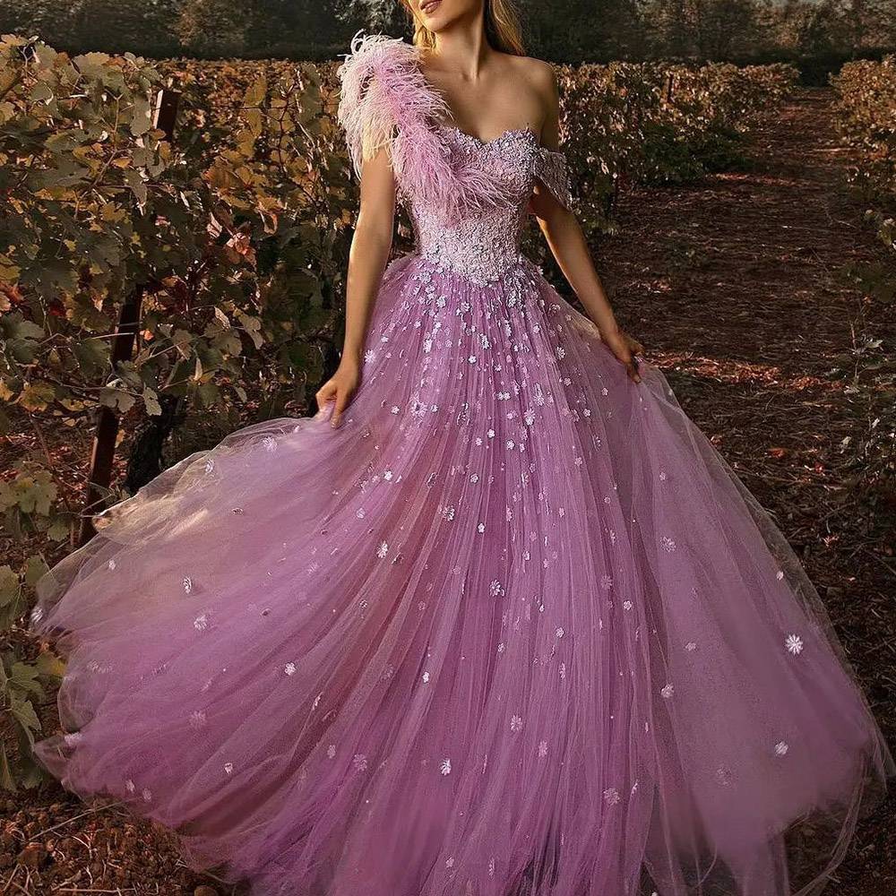 Floor-Length Ball Gown Sequins Evening Dress