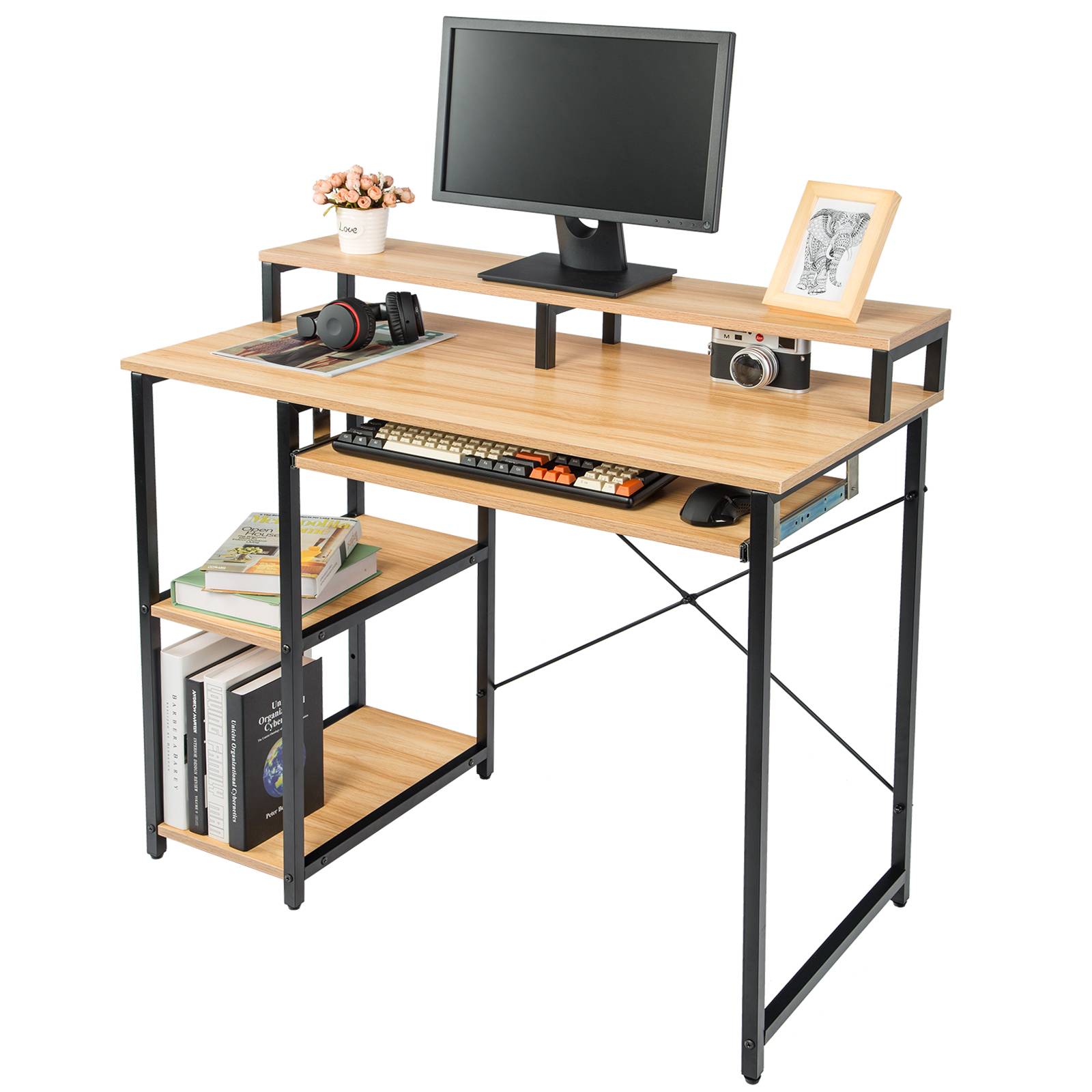  TOPSKY 47”x 31.5” Computer Desk with Drawers, Monitor