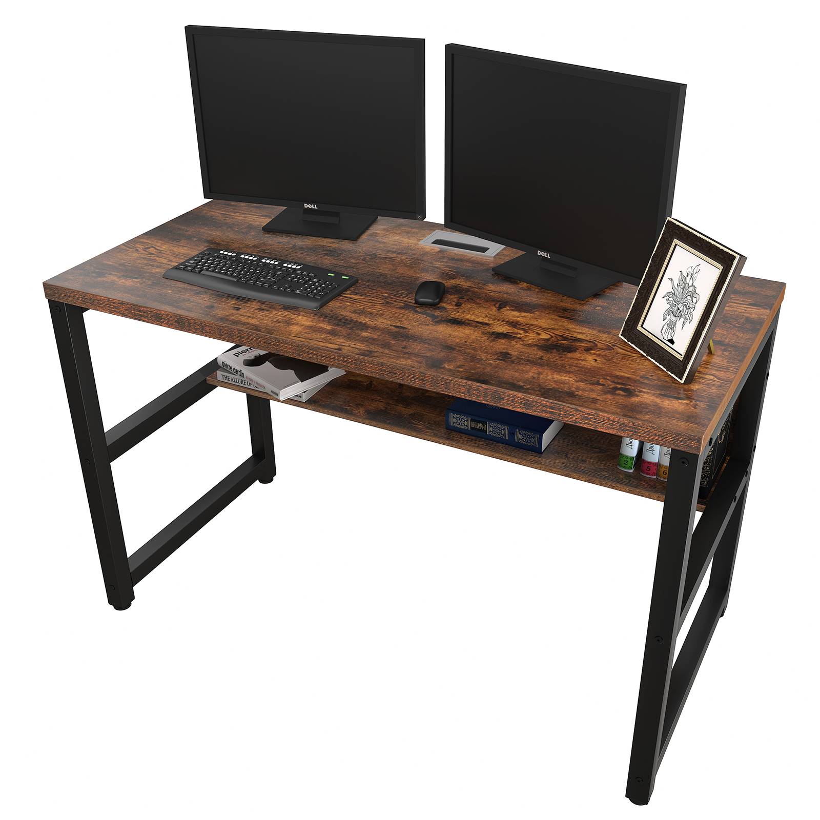  Topfurny Computer Desk with Shelves, 47 inch Modern