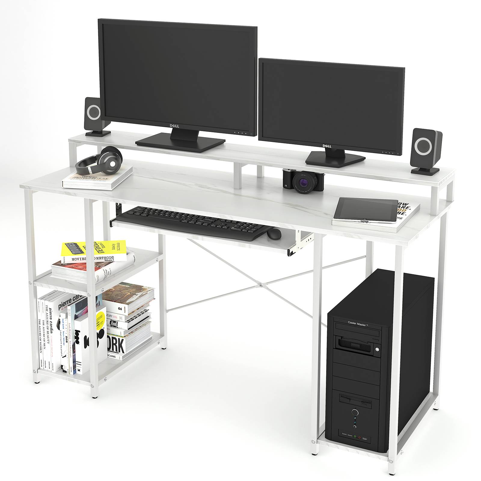 Computer Desk Canton w/ under desk shelves (120x60x75.5cm)