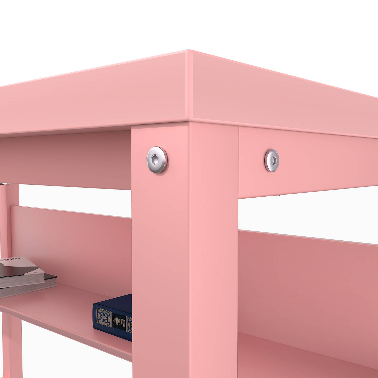 TOPSKY 47" Computer Desk with Bookshelf/Metal Hole Cable Cover 1.18" Thick Desk CT-8025A