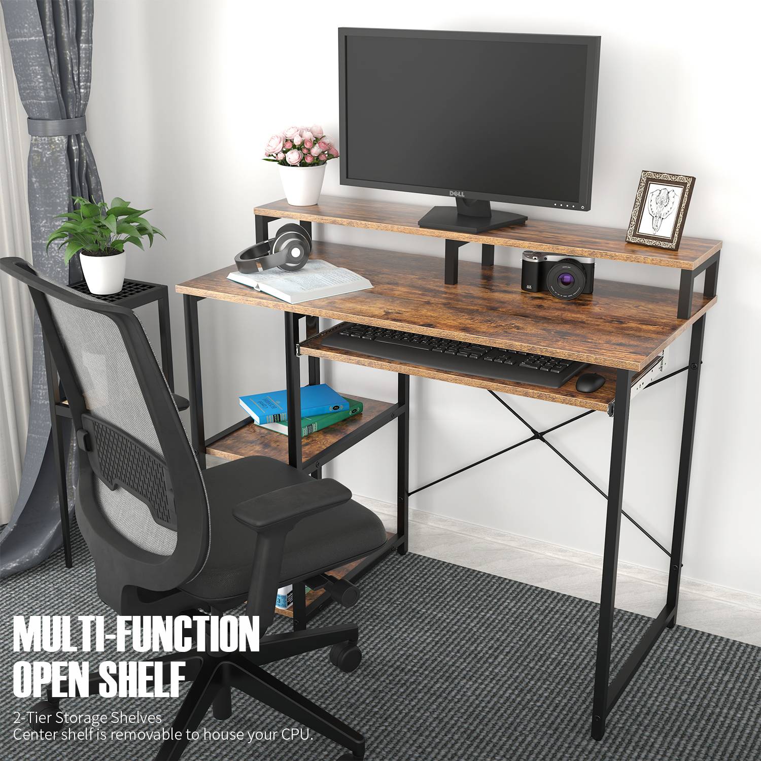 Compact computer table online and chair