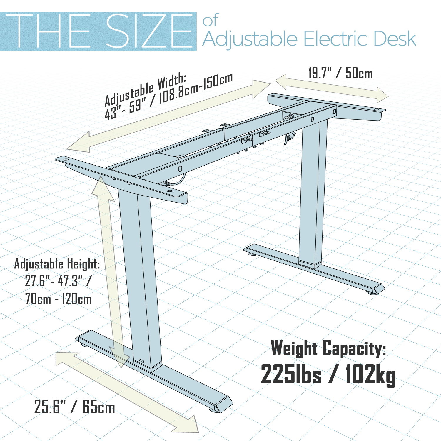 TOPSKY Dual Motor Electric Adjustable Standing Computer Desk for Home and Office DF02.01