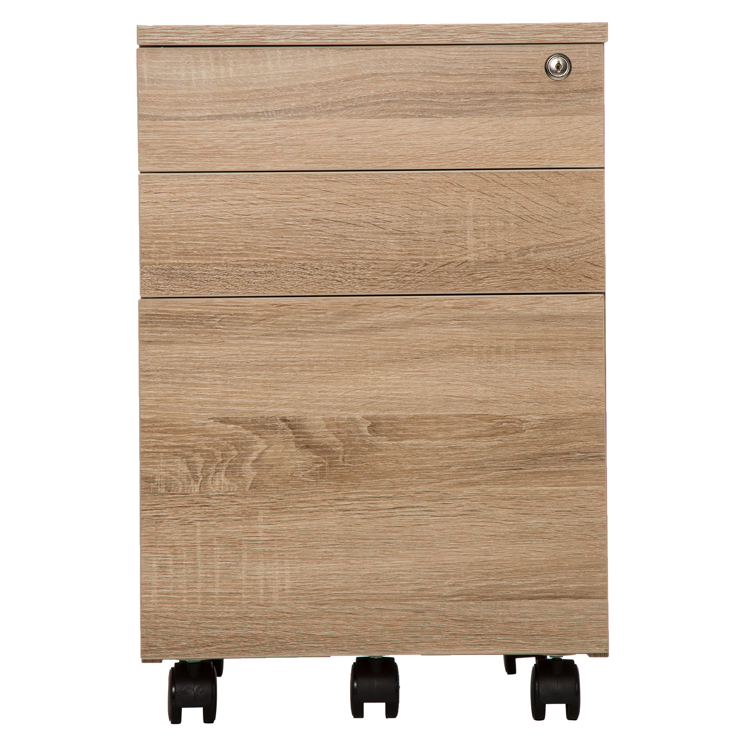TOPSKY 3 Drawers Wood Mobile File Cabinet Fully Assembled Except Casters S-16A
