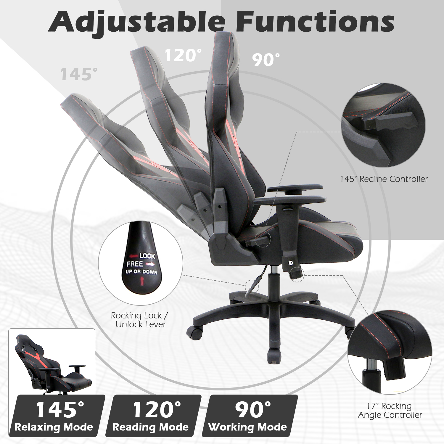 TOPSKY All Molded Foam Video Gaming Chair for Home and Office 079