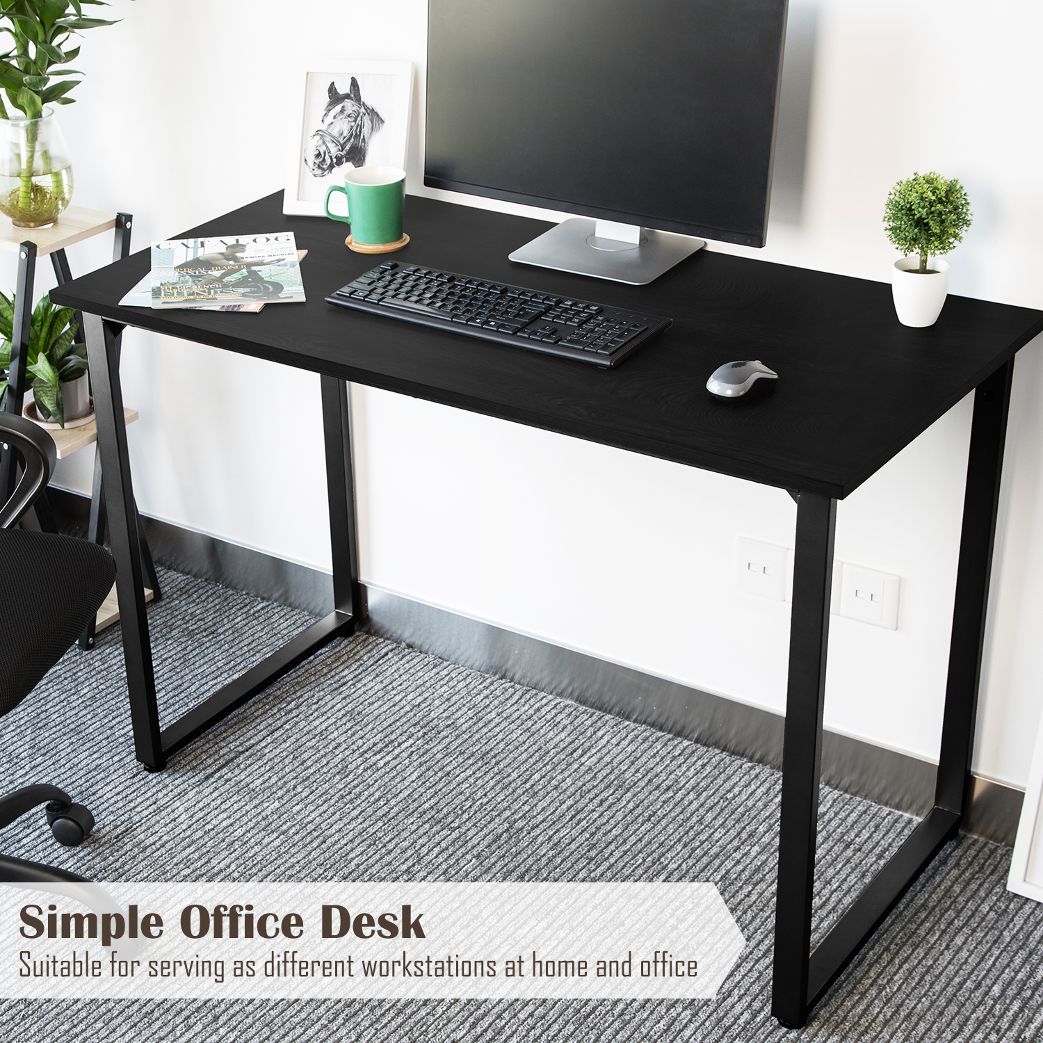 TOPSKY 47" Simple Office Desk Heavy Duty 550lbs Study Writing Desk Dinning Table DT-001