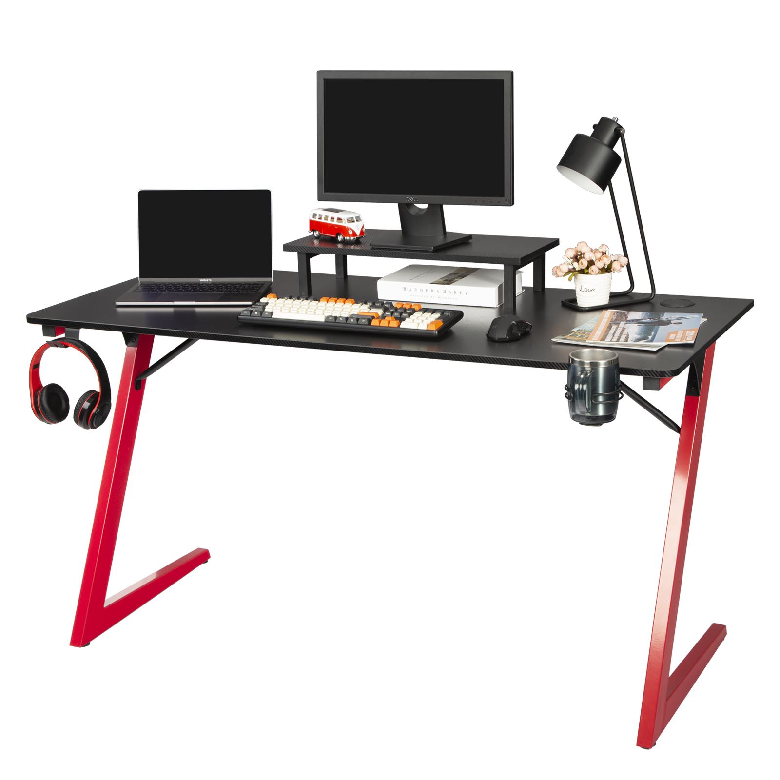 TOPSKY Gaming Desk Home Office Gaming Table with Cup Holder Headphone Hook 47"/55"  GT-101A/GT-101B