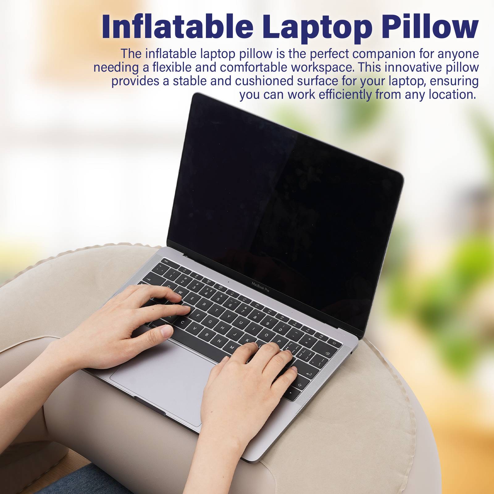 TOPSKY Gaming Pillow for Laps, Inflatable Soft Lap Desk Pillow for Adults and Kids for Reading, Working and Gaming Sitting on Bed or Couch