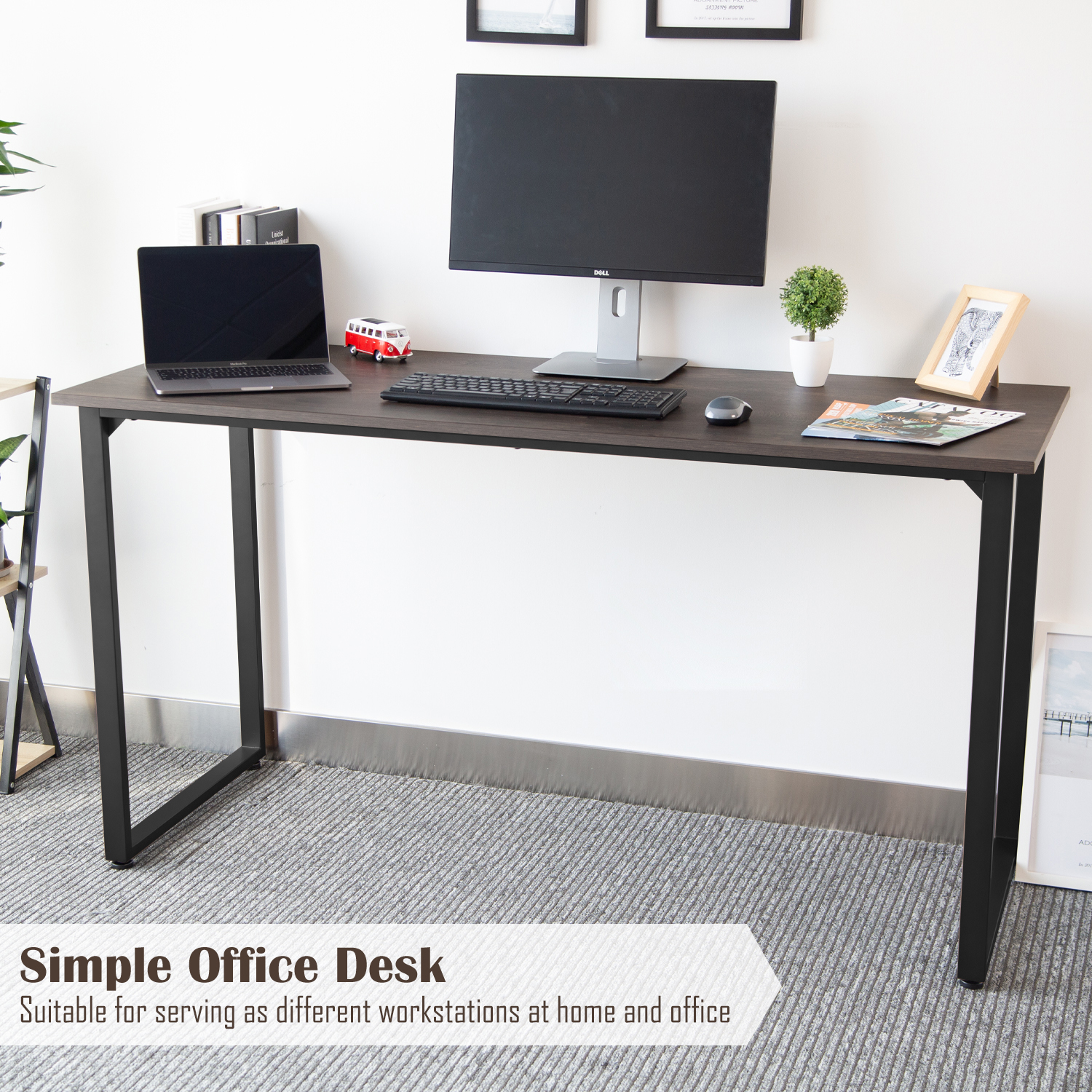 TOPSKY 59" Simple Office Desk Heavy Duty 550lbs Study Writing Desk Dinning Table DT-001L