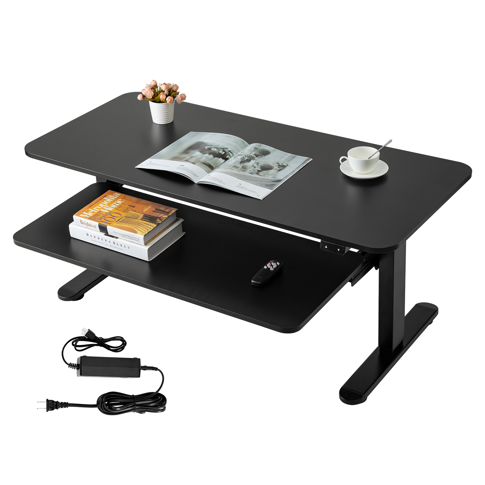 TOPSKY Electric Adjustable Coffee Table with Pull-Out Tray for Home and Office CT01.01