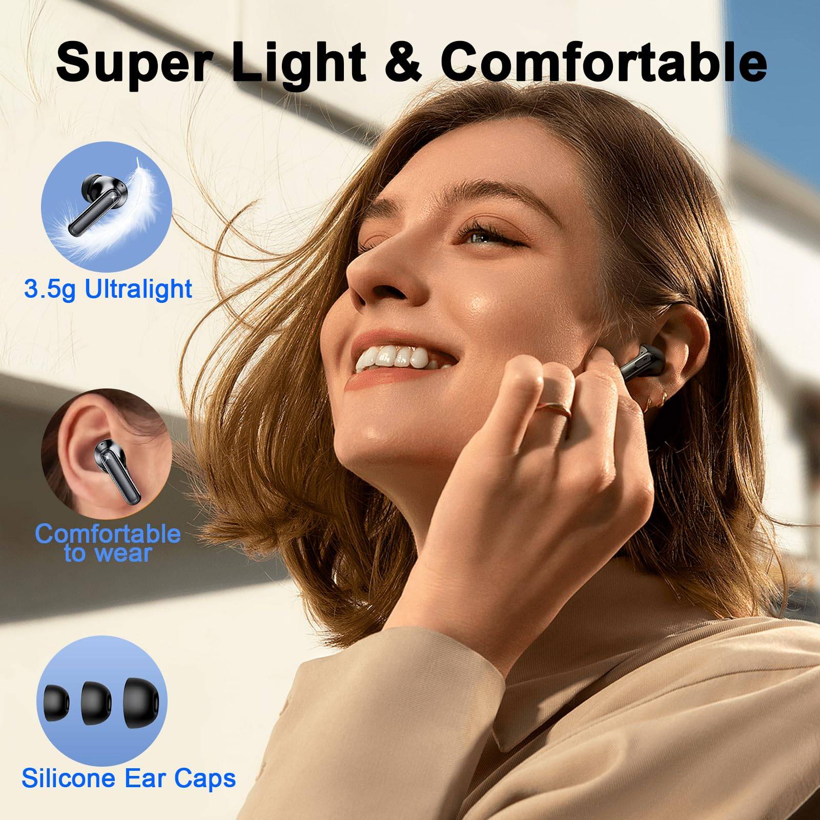 E-commerce Online shop sales Y40 tws high quality earplugs ANC ENC Noise Cancelling reduction Smart Control waterproof led display true Wireless Bluetooth v5.3 handfree earphones headphones earbuds