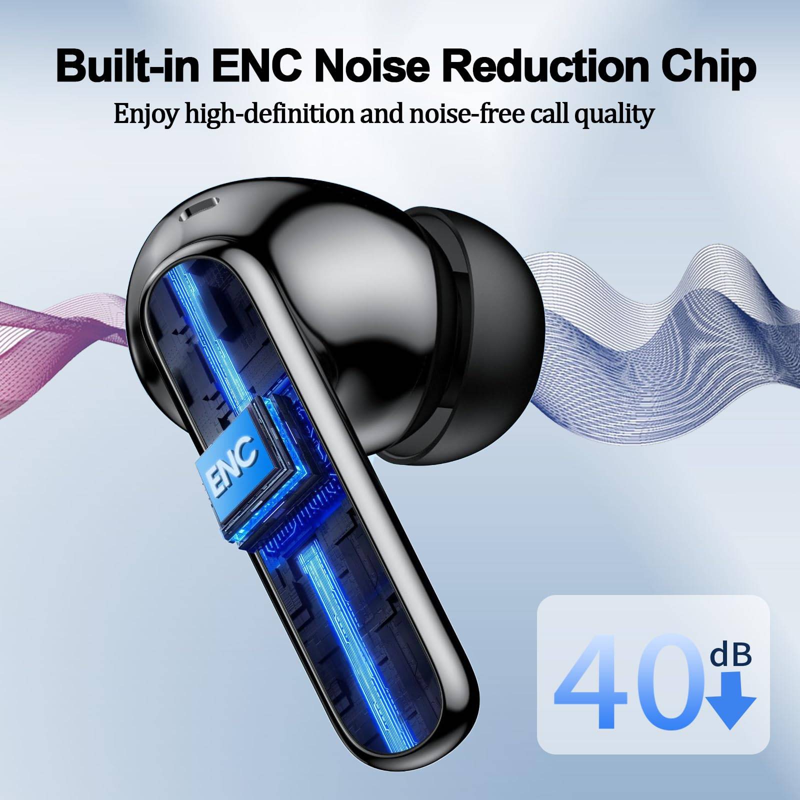 E-commerce Online shop sales Y40 tws high quality earplugs ANC ENC Noise Cancelling reduction Smart Control waterproof led display true Wireless Bluetooth v5.3 handfree earphones headphones earbuds