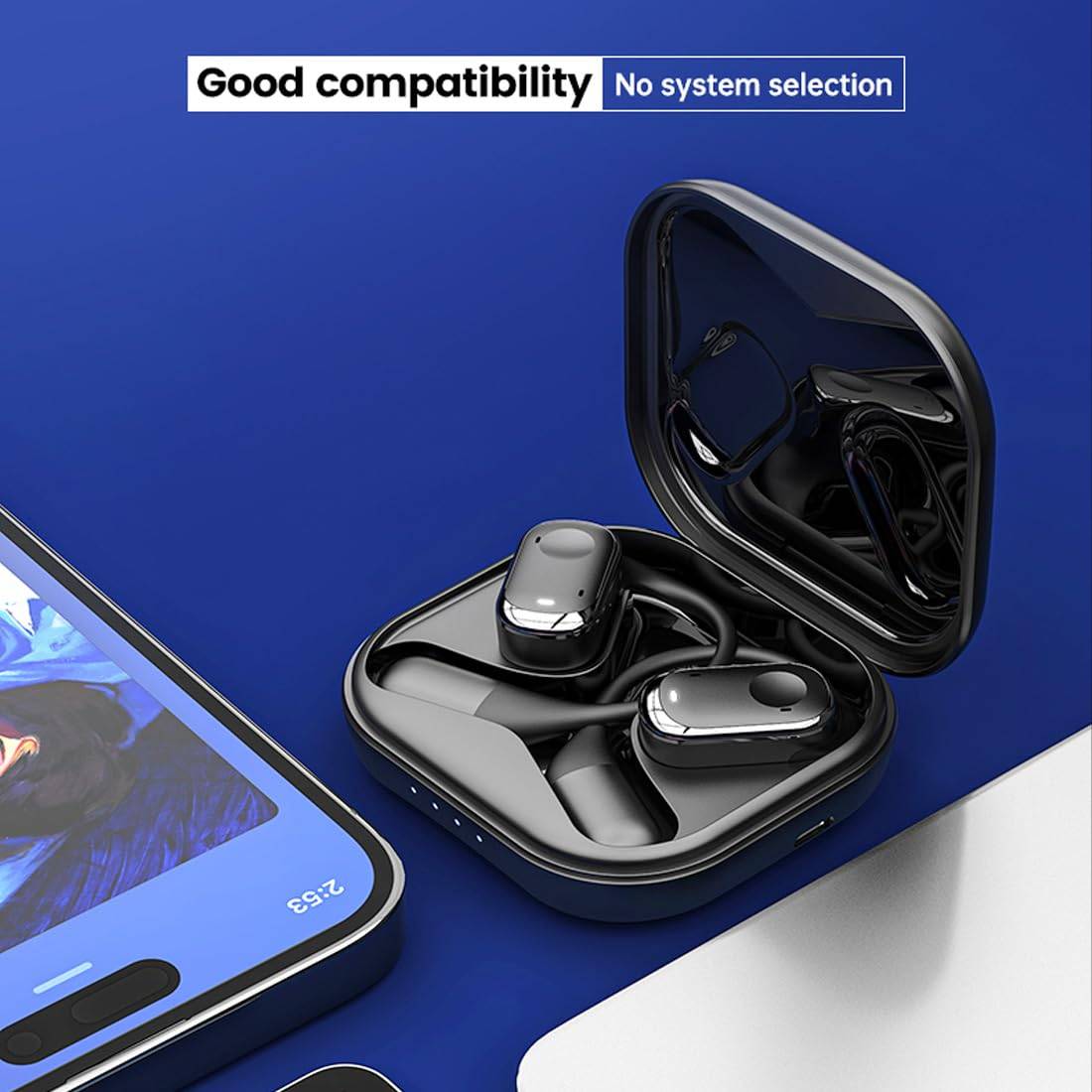 TSSD Y30 OWS Open Ear hook Ultra Comfort sports electronics Workout drive car type c fast charging Bluetooth ENC Noise Canceling air bone conduction handsfree Wireless headset earphone