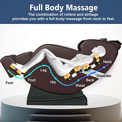 Shiatsu Massage Chair Zero Gravity Full Body Brown Ugears Massage Recliner (B-M1)