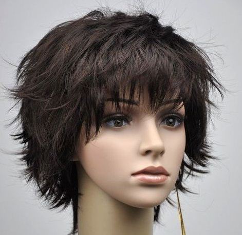 Straight Synthetic Hair Capless 120% Short Wigs
