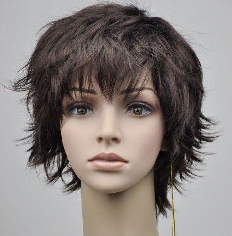 Straight Synthetic Hair Capless 120% Short Wigs