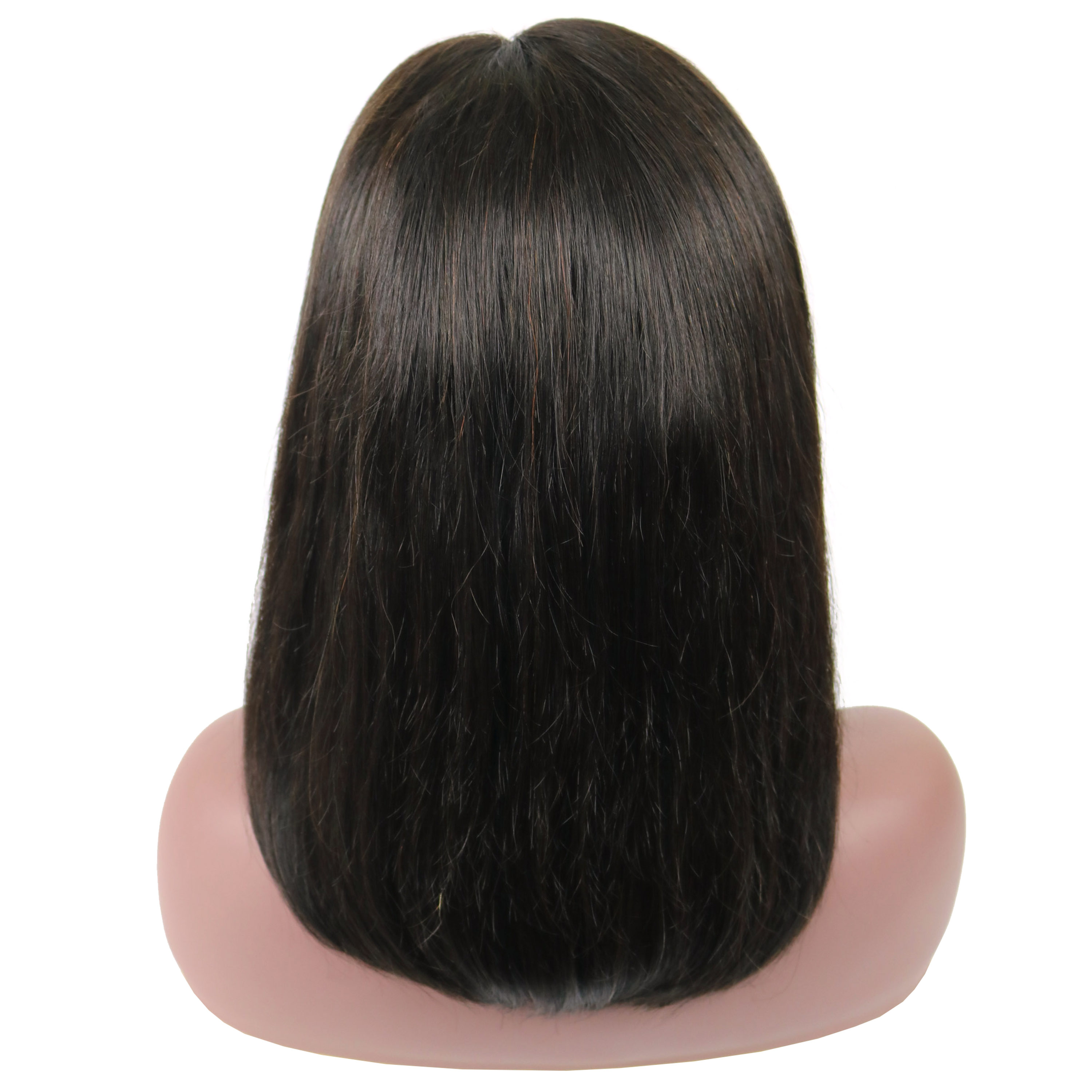 Lace Front Cap Human Hair Straight 14 Inches 120% Wigs