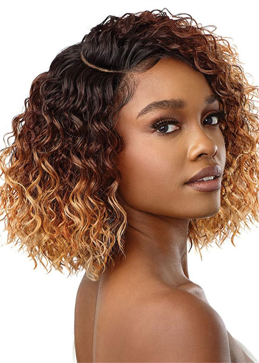 Kinky Curly Synthetic Hair Capless Women 130% 18 Inches Wigs
