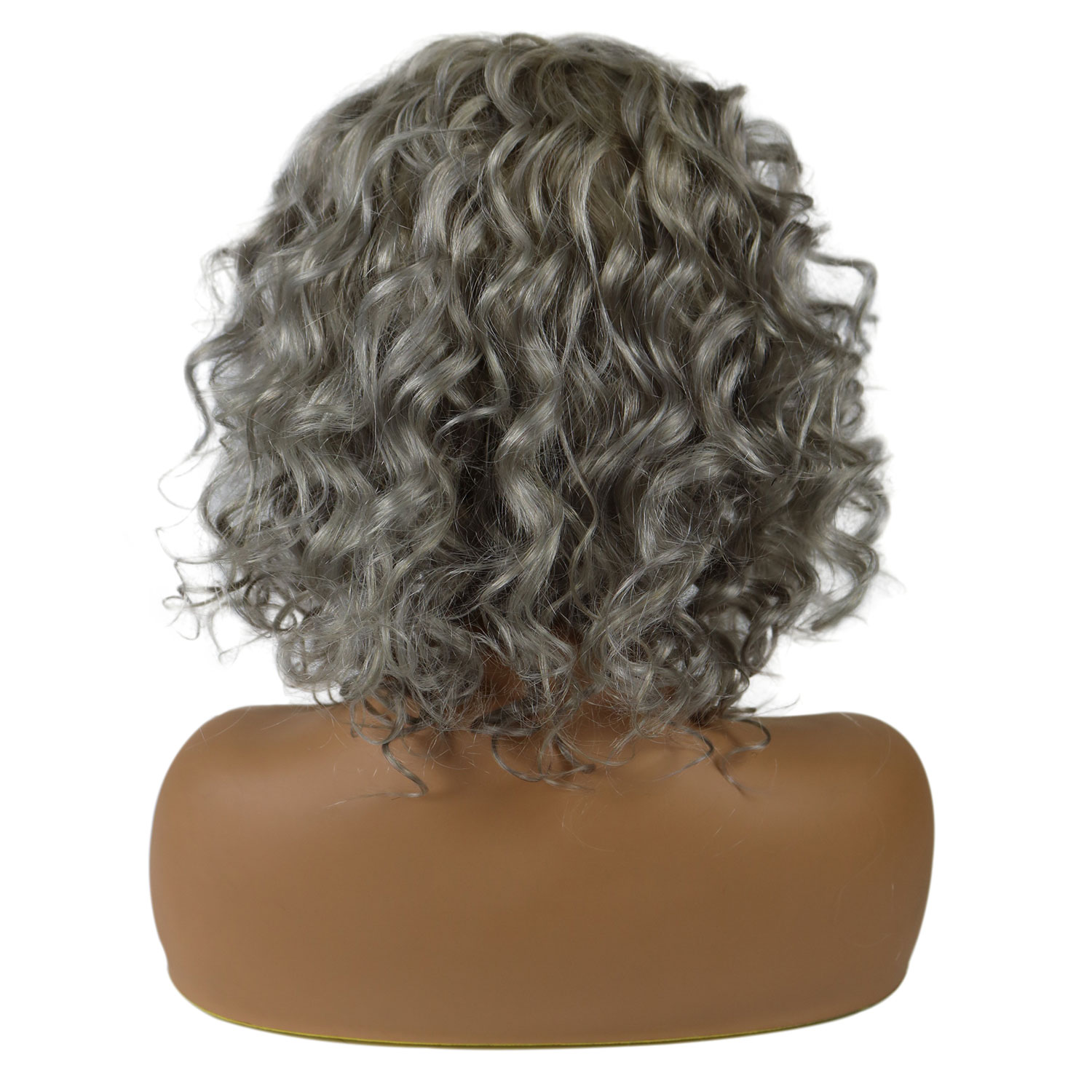 Curly Lace Front Cap Women Human Hair 120% 14 Inches Wigs - Salt and Pepper Wigs