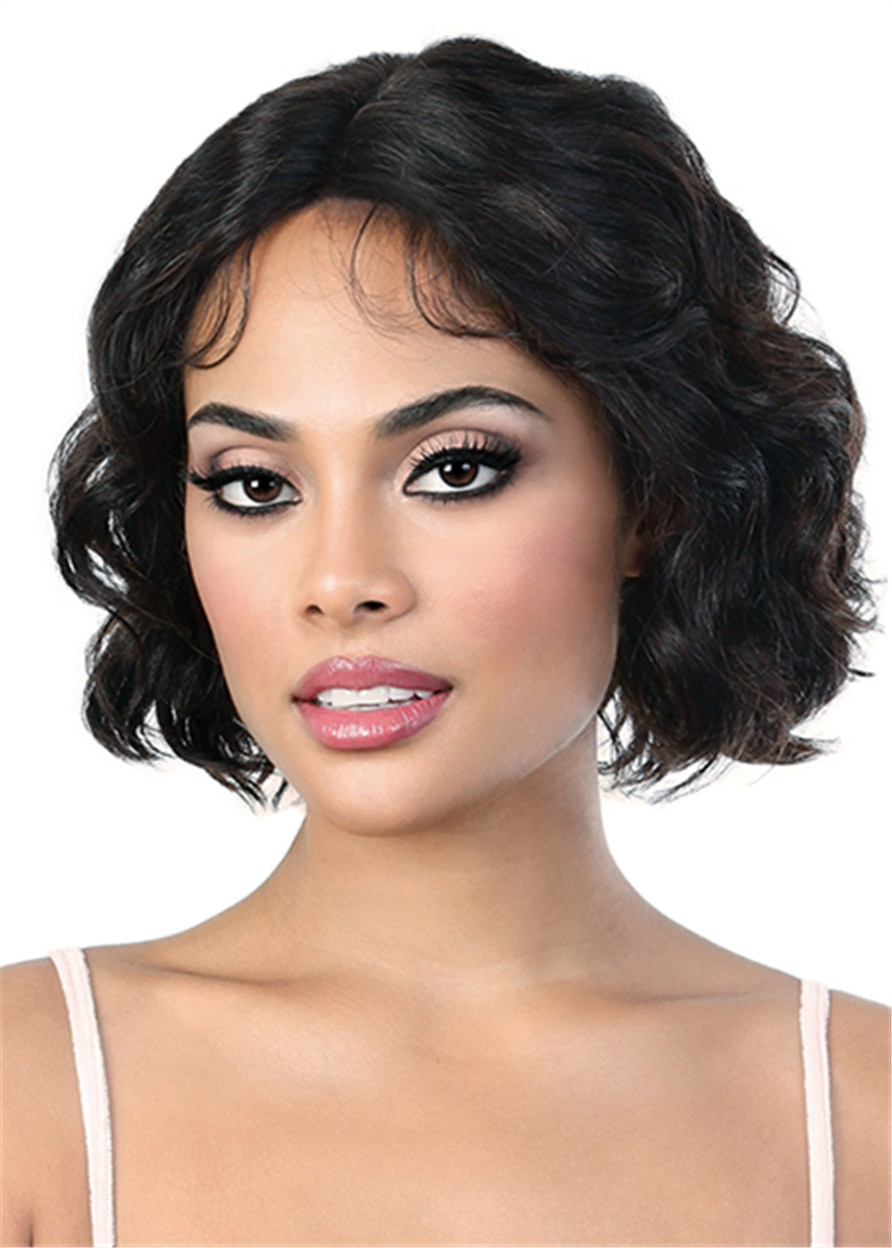 Women Short Messy Wavy Synthetic Hair Capless 120% 10 Inches Wigs